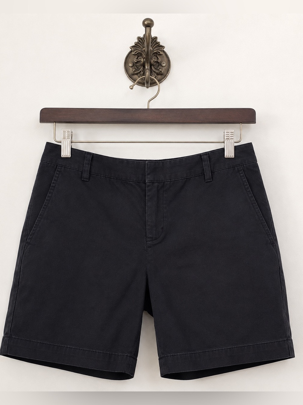 J Crew stretch city fit black shorts 8